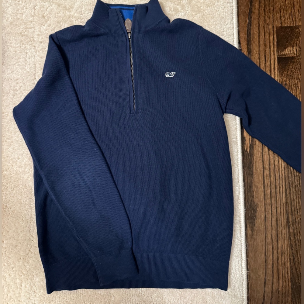 Vineyard Vines Navy Kids Quarter-Zip Pullover